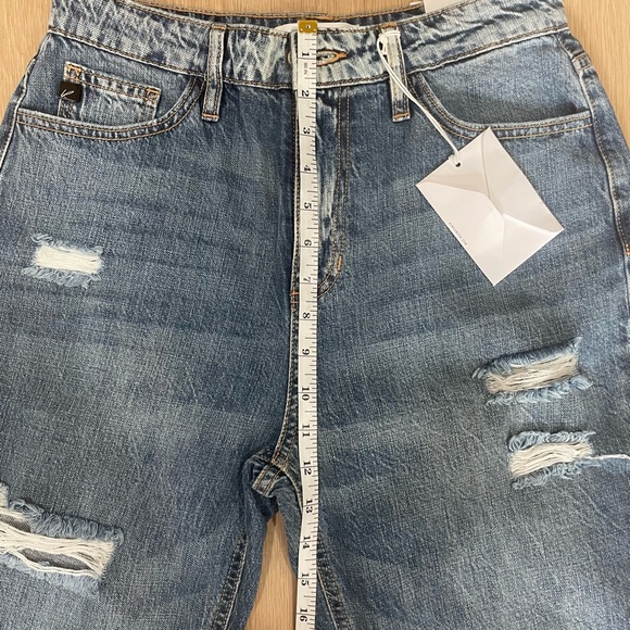 NEW KanCan Distressed Boyfriend Jeans+Perfect Fit+S 24, 27 Relaxed+High Waist - Picture 6 of 9